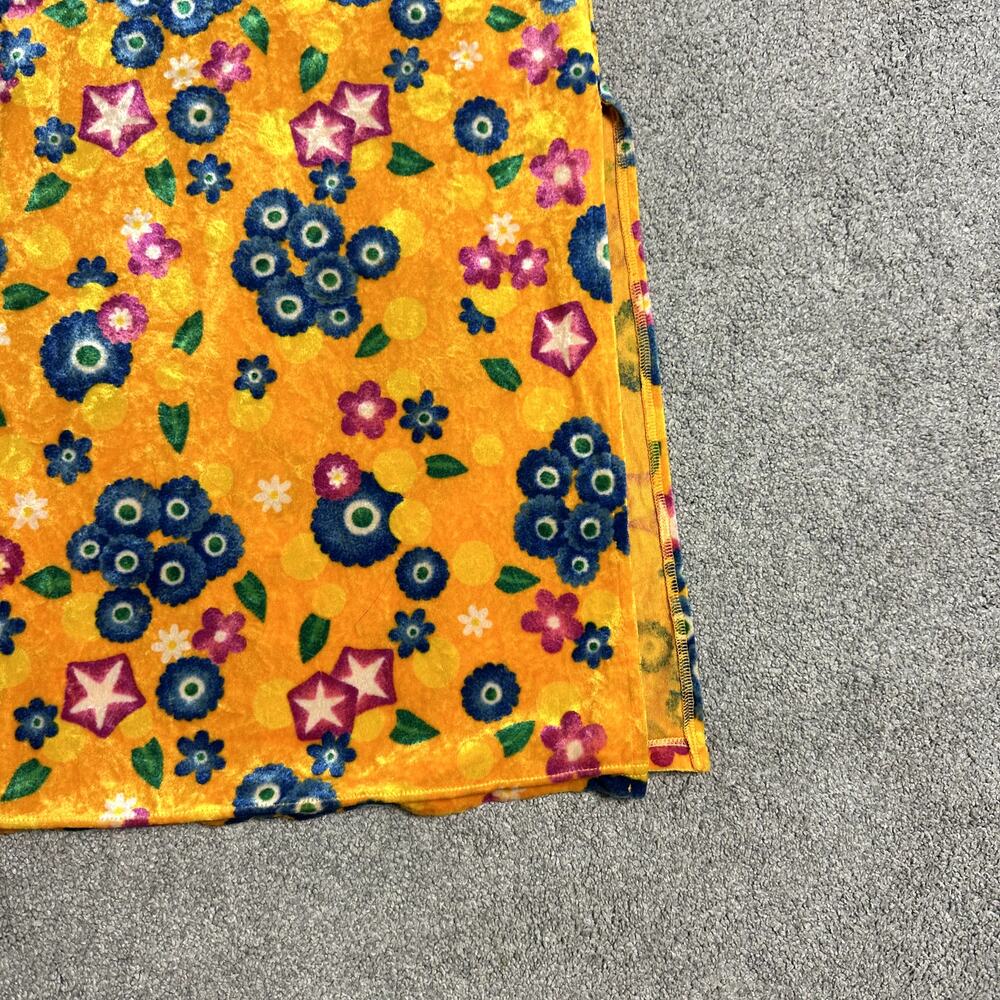Vintage 90s Y2K Kenzo Floral Crushed Velvet Maxi Dress Yellow Japan Made Sz M - Picture 5 of 12